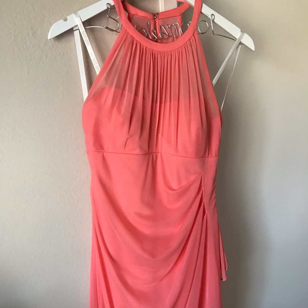 Coral halter dress